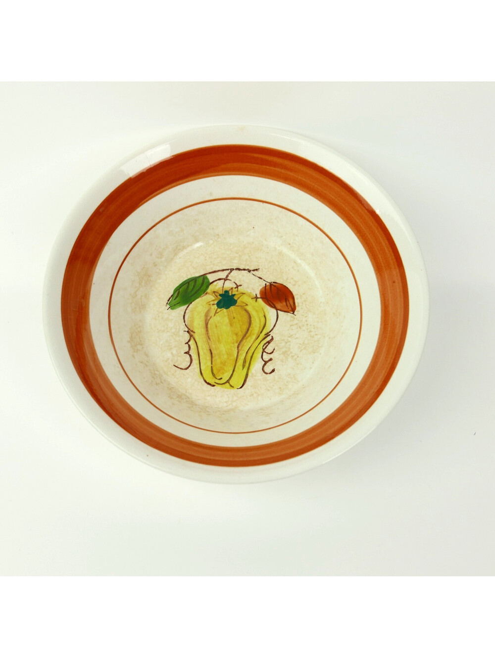 Vintage David Craft Korea Yellow Pepper Ironstone Cereal Soup Bowl Hand Painted